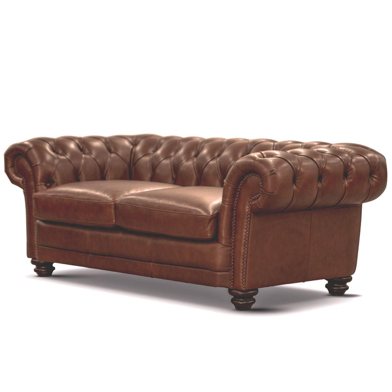 Sonny 2.5 Seater Genuine Leather Sofa Chestfield Lounge Couch - Butterscotch - John Cootes