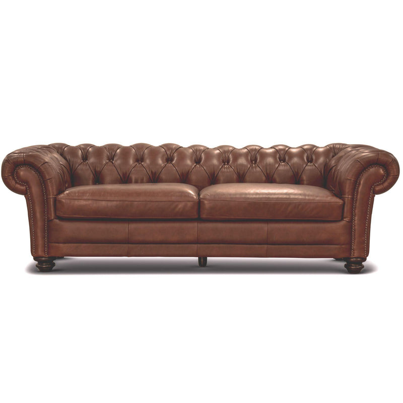 Sonny 3+1 Seater Genuine Leather Sofa Chestfield Lounge Couch - Butterscotch - John Cootes
