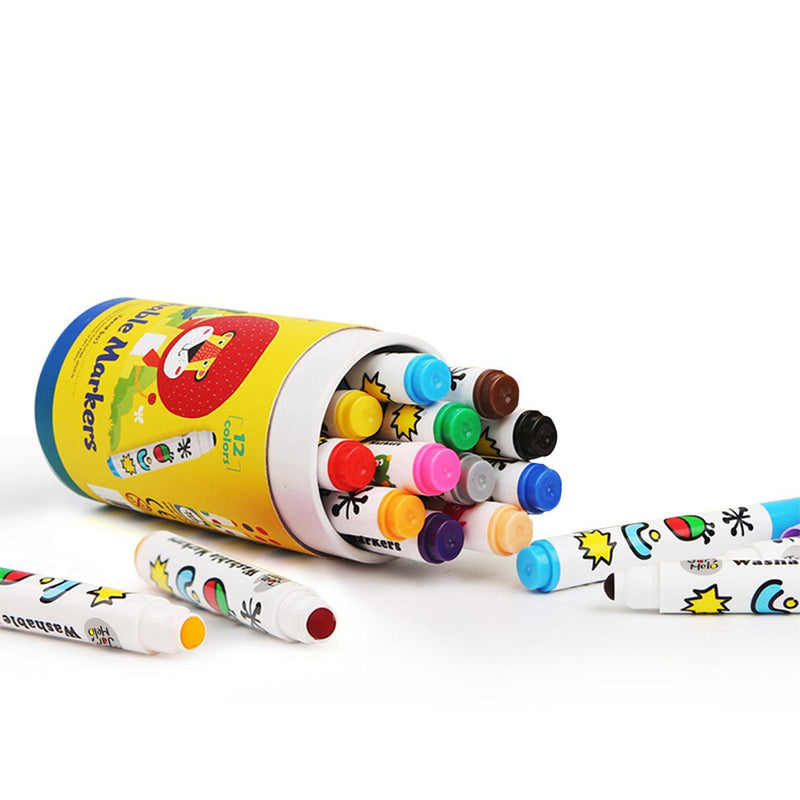 SPECIAL ROUND TIP WASHABLE MARKER -12 COLORS - John Cootes