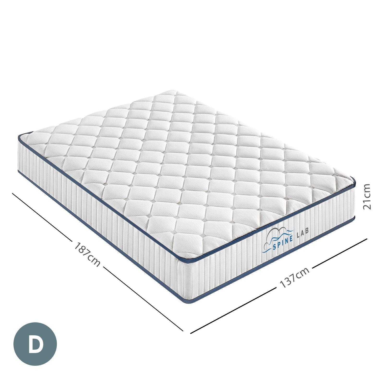 Spine-Lab Mattress 5 Zone 21cm Medium Firm Foam Bonnell Spring - Double - White - John Cootes