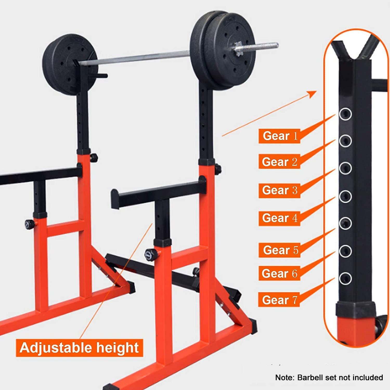 Squat Rack Barbell Rack Dip Station Home Fitness GYM Bench Press Bar Weight Lifting Strength Training - John Cootes