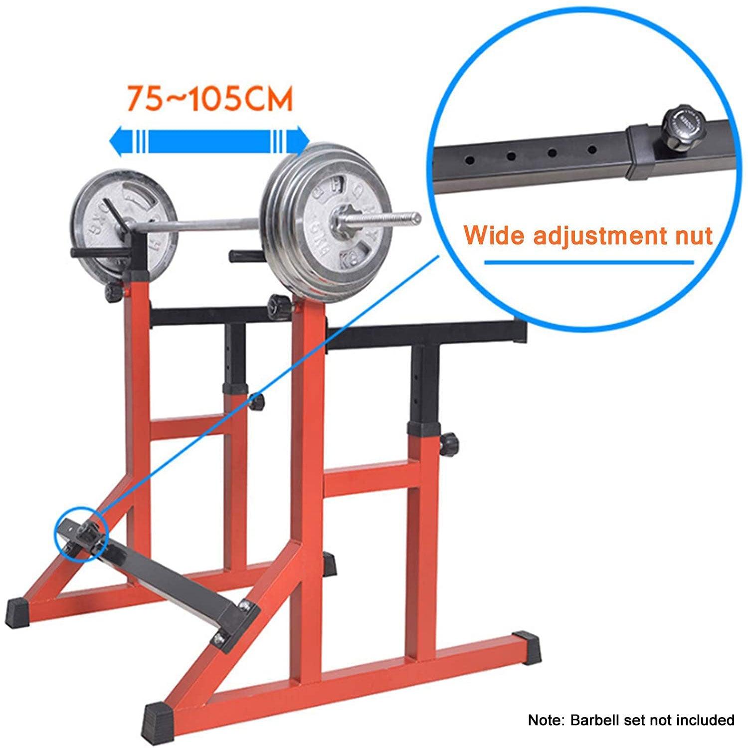 Squat Rack Barbell Rack Dip Station Home Fitness GYM Bench Press Bar Weight Lifting Strength Training - John Cootes