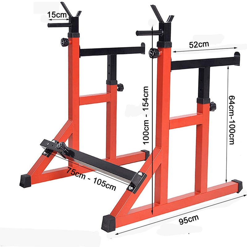 Squat Rack Barbell Rack Dip Station Home Fitness GYM Bench Press Bar Weight Lifting Strength Training - John Cootes