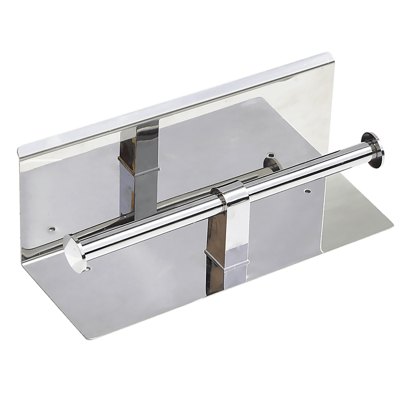 Stainless Steel Double Toilet Paper Holder Towel Roll Tissue Rack Storage Shelf - John Cootes