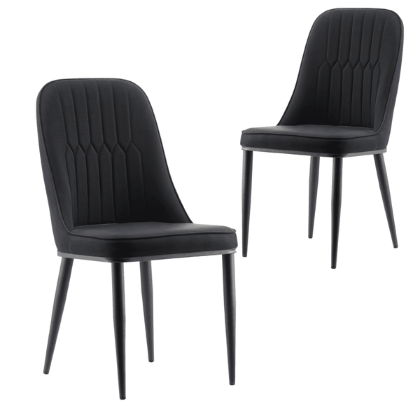 Stan Black Elegant Classic Design Dining Chair Set of 2 - John Cootes