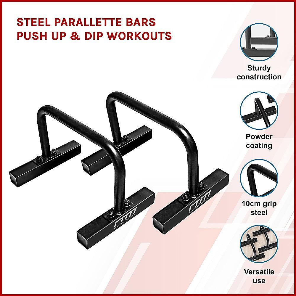 Steel Parallette Bars Push Up & Dip Workouts - John Cootes