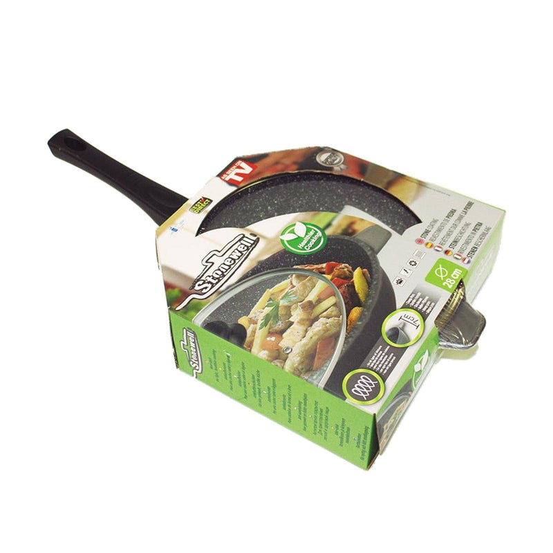 Stonewell Deep Pan 28cm With Lid Non Stick Cookware Kitchen - John Cootes