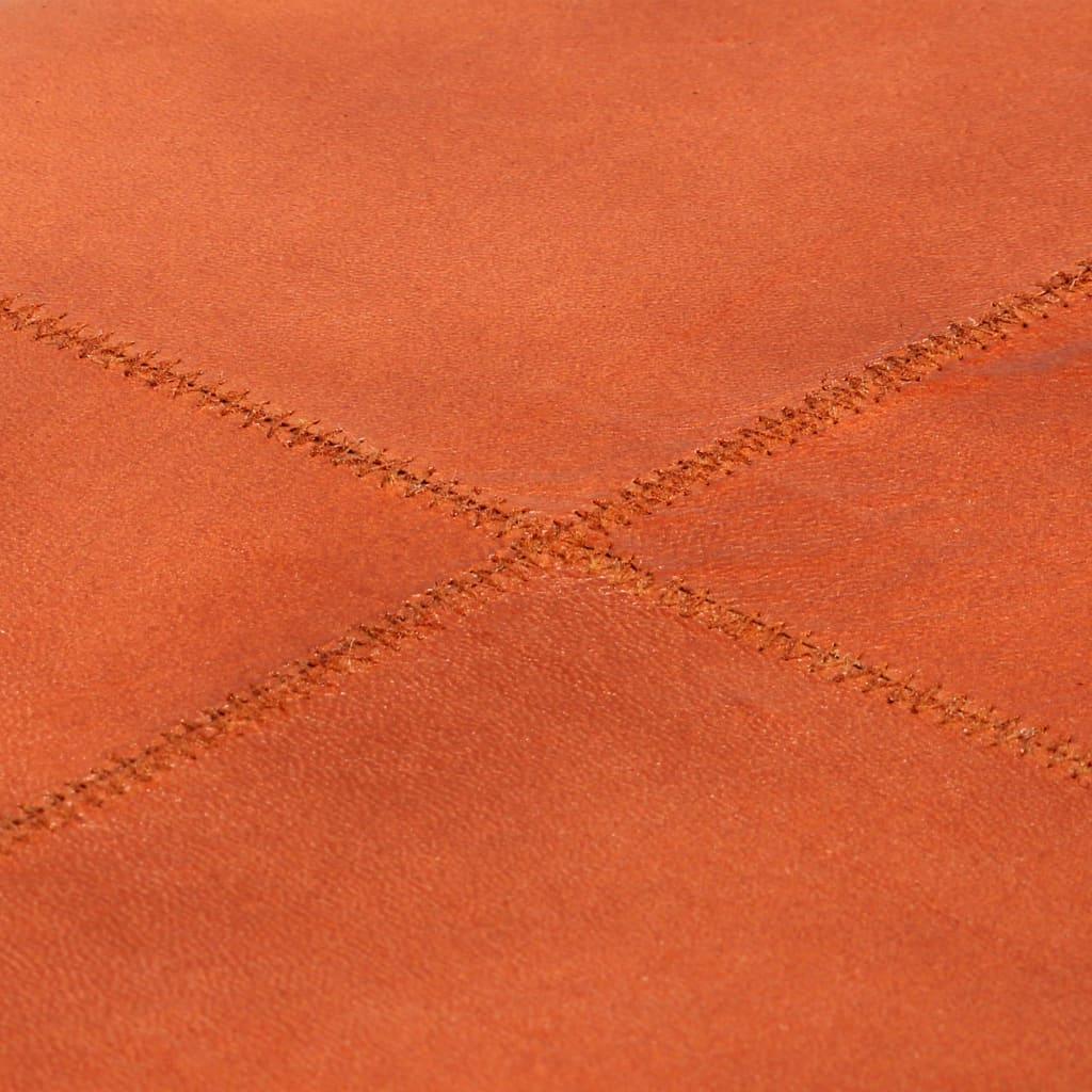 Storage Bench Genuine Leather And Solid Mango Wood 80x44x44 Cm - John Cootes