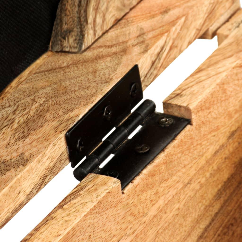 Storage Bench Genuine Leather And Solid Mango Wood 80x44x44 Cm - John Cootes