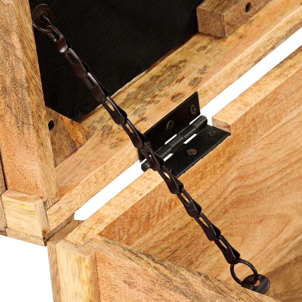 Storage Bench Genuine Leather And Solid Mango Wood 80x44x44 Cm - John Cootes