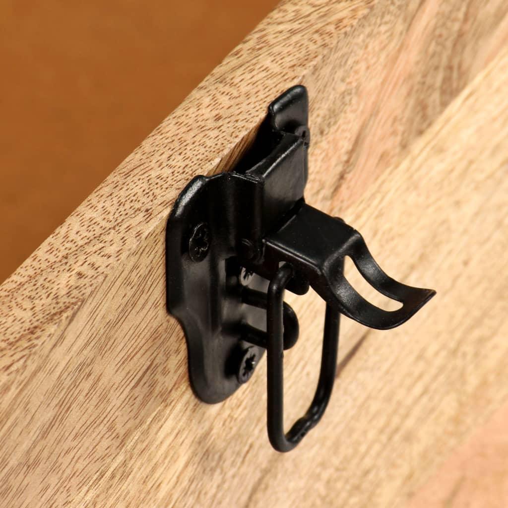 Storage Bench Genuine Leather And Solid Mango Wood 80x44x44 Cm - John Cootes