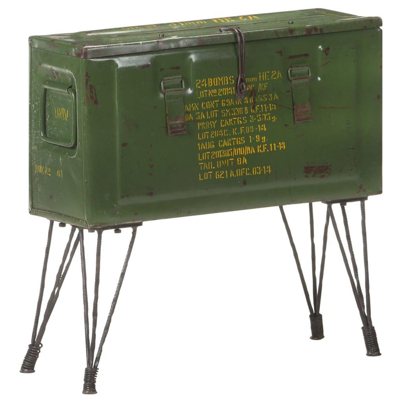 Storage Trunk Military Style 68x24x66 Cm Iron - John Cootes