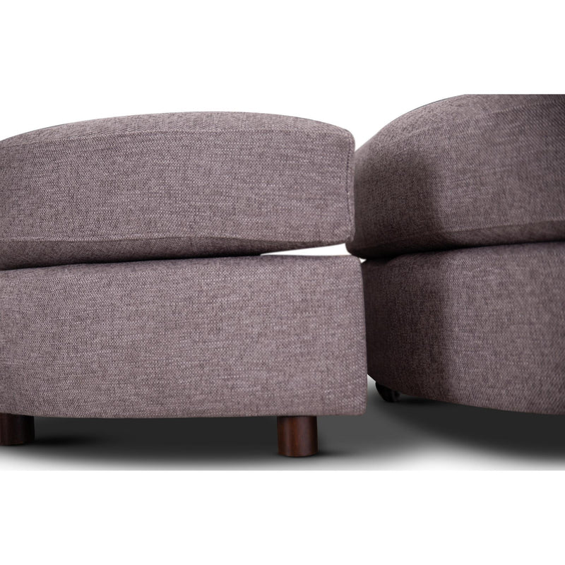 Sunshine Single Sofa Chair Fabric Swivel Ottoman - Grey - John Cootes