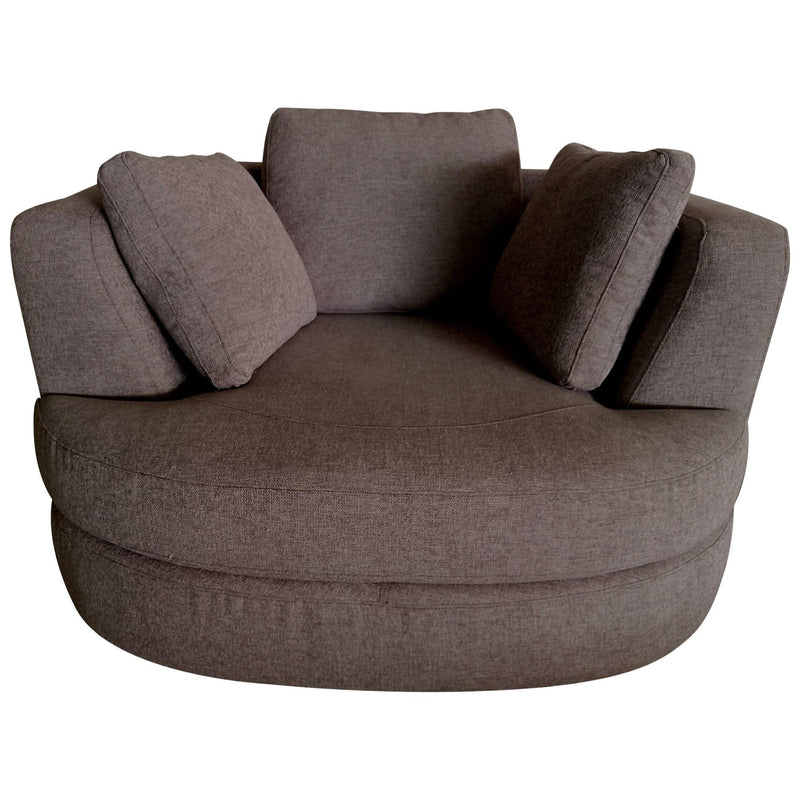 Sunshine Single Sofa Love Chair Fabric Swivel Armchair - Grey - John Cootes