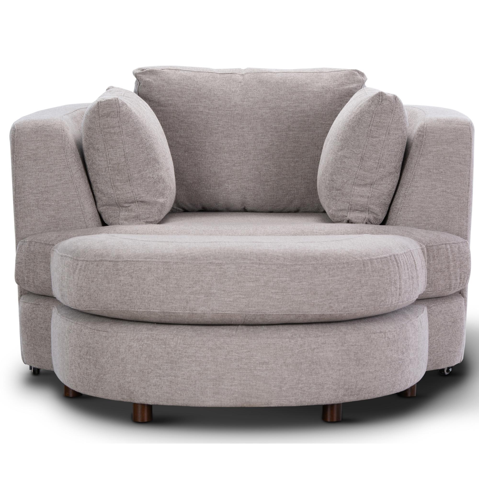 Sunshine Single Sofa Love Chair Fabric Swivel Armchair Ottoman Set - Steel - John Cootes