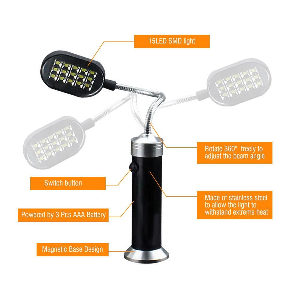 Super-Bright Barbecue Grill Light Magnetic Base LED BBQ Lights Weather Resistant - John Cootes