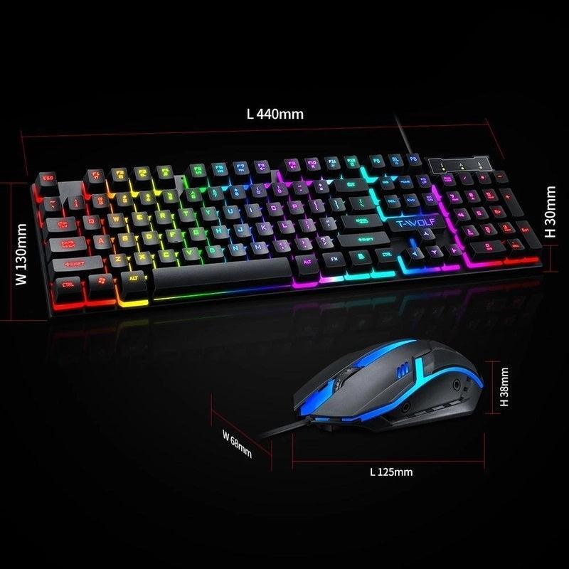 T-Wolf TF800 RGB 4-pcs Gaming Keyboard/Mouse/Headphone/Mouse Pad Kit Set - John Cootes