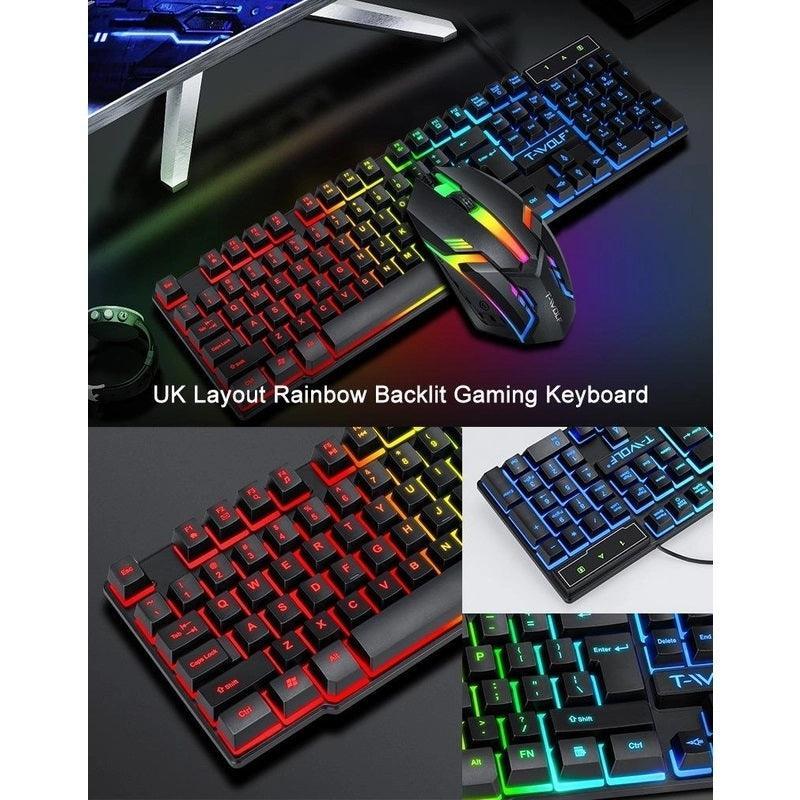 T-Wolf TF800 RGB 4-pcs Gaming Keyboard/Mouse/Headphone/Mouse Pad Kit Set - John Cootes