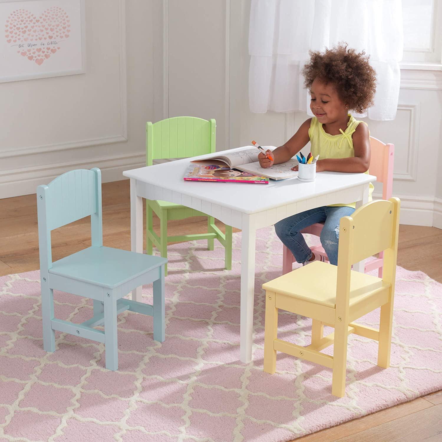 Table & 4 Pastel Chairs set for kids - John Cootes