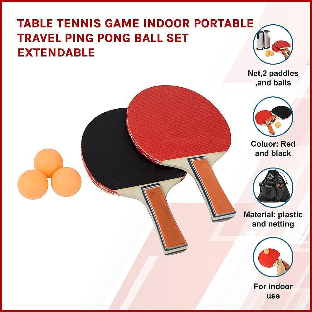 Table Tennis Game Indoor Portable Travel Ping Pong Ball Set Extendable - John Cootes