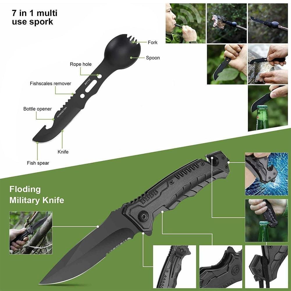 Tactical Emergency Survival Kit Outdoor Sports Hiking Camping SOS Tool Equipment - John Cootes