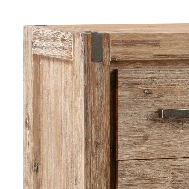 Tallboy with 4 Storage Drawers Assembled in Oak Colour Solid Wooden - John Cootes