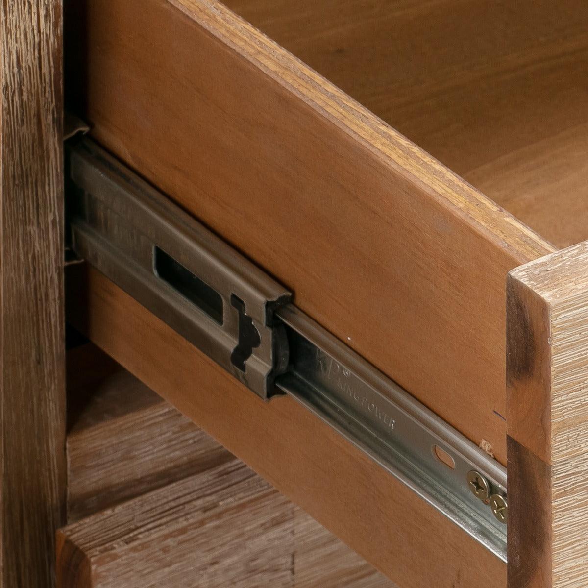 Tallboy with 4 Storage Drawers Assembled in Oak Colour Solid Wooden - John Cootes