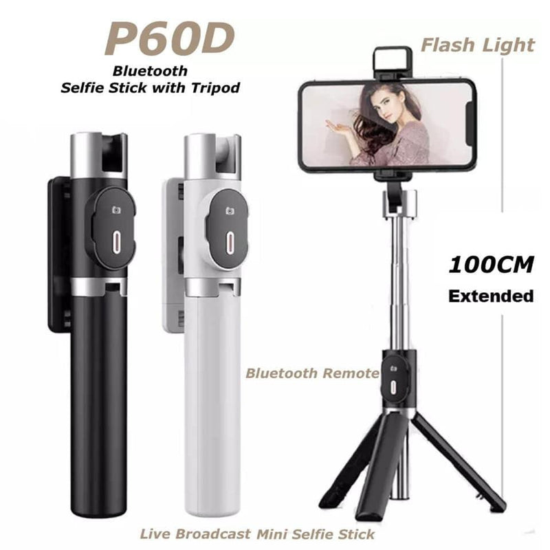 TEQ P60 Bluetooth Selfie Stick and Tripod with Remote (Stainless Steel) - John Cootes