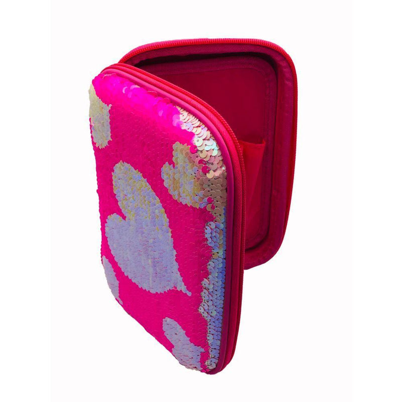 Tinc Hearts Reversible Sequin Pencil Case (Pink) - John Cootes