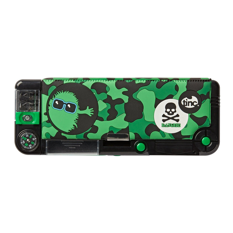 Tinc Hugga Camo Filled Compartment Pencil Case (Green) - John Cootes