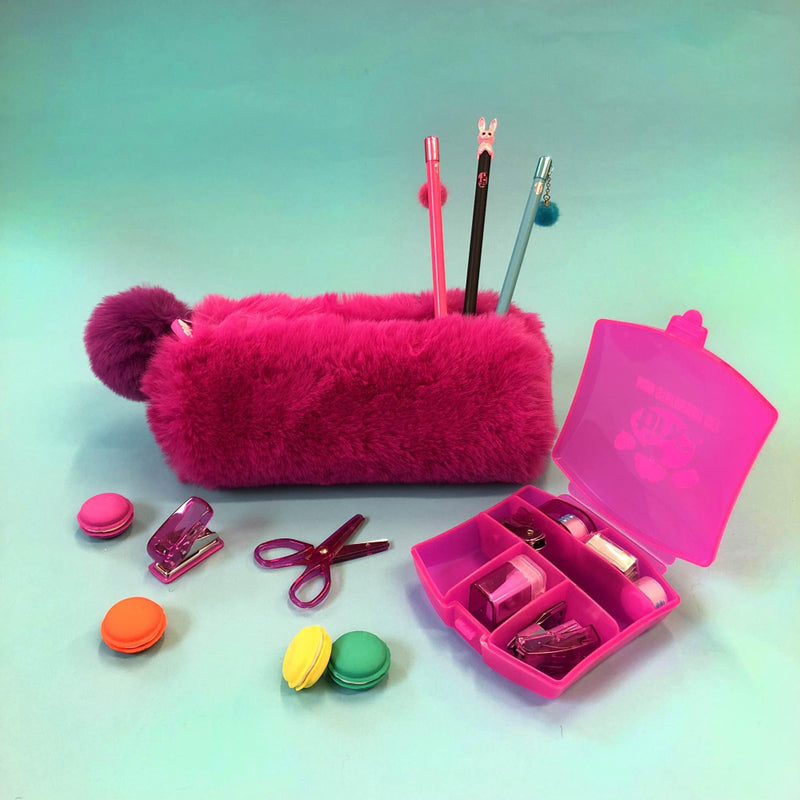 Tinc Pink Fluffy Pencil Case - John Cootes