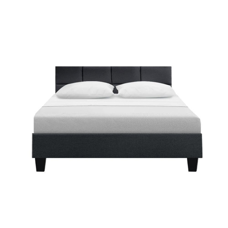 Tino Bed Frame Fabric - Charcoal Double - John Cootes