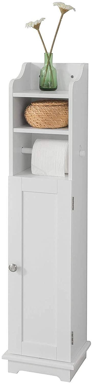 Toilet Paper Holder with Storage, Freestanding Cabinet, Toilet Brush Holder and Toilet Paper Dispenser 20x100x18 cm - John Cootes