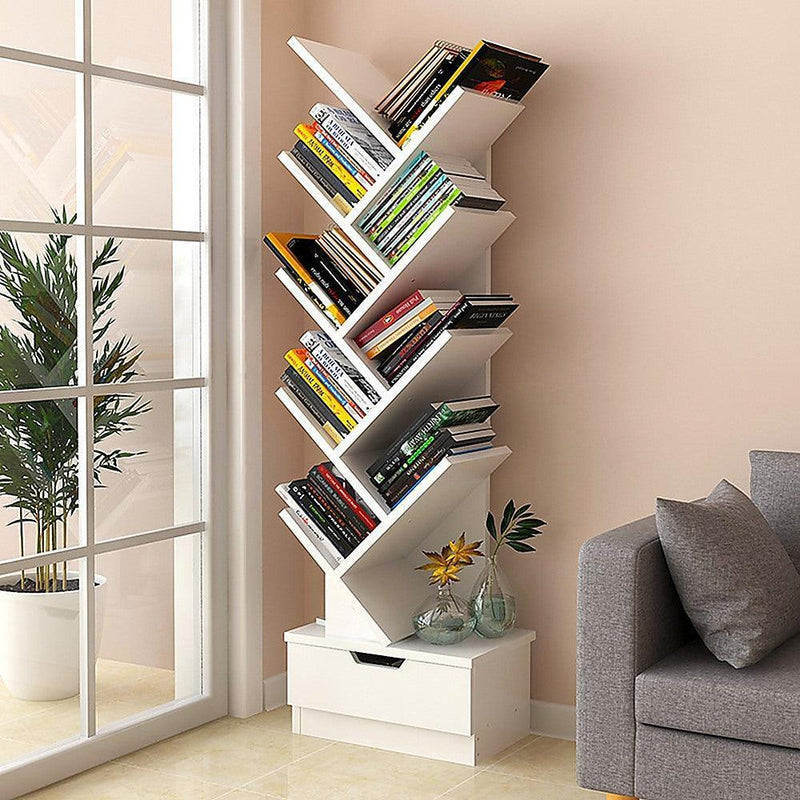 Tree Bookshelf Bookcase Book Organizer 9-Tier Multipurpose Shelf Display Racks - John Cootes