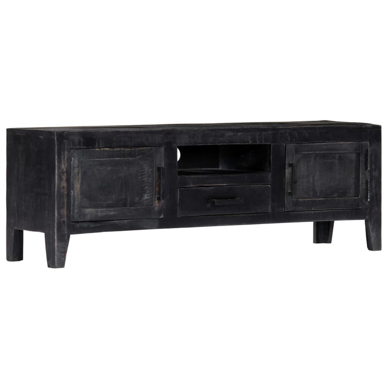 Tv Cabinet Black 118x30x40 Cm Solid Mango Wood - John Cootes