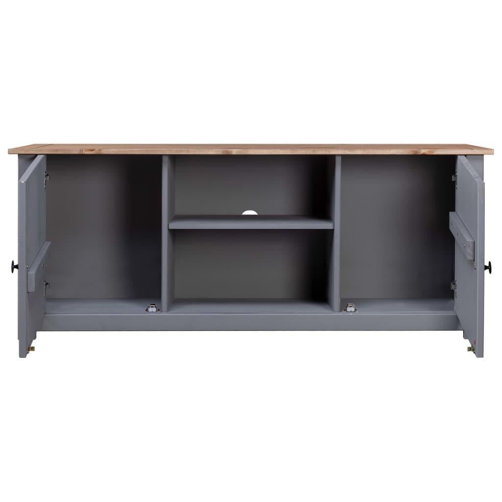 Tv Cabinet Grey 120x40x50 Cm Solid Pine Wood Panama Range - John Cootes