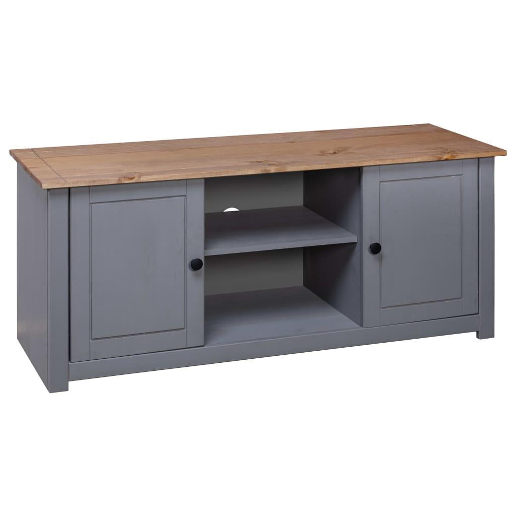 Tv Cabinet Grey 120x40x50 Cm Solid Pine Wood Panama Range - John Cootes