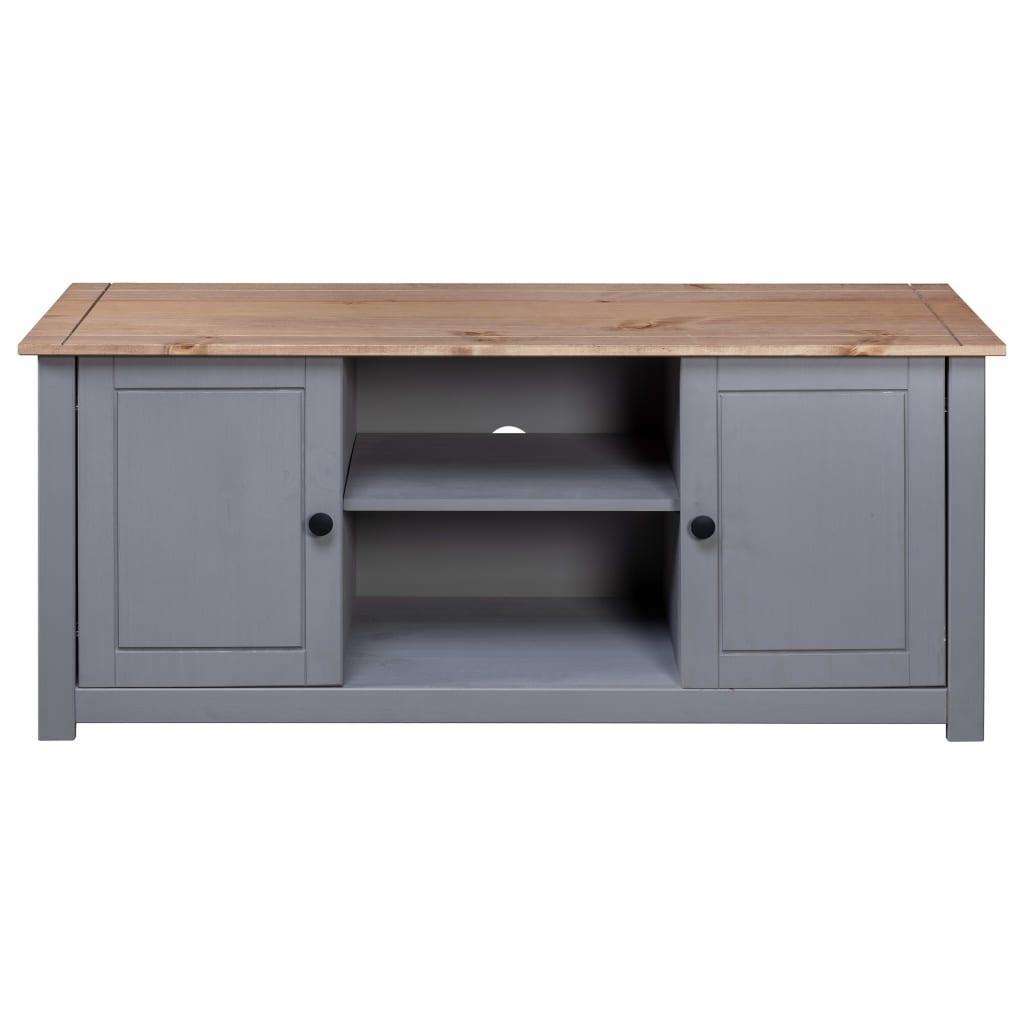 Tv Cabinet Grey 120x40x50 Cm Solid Pine Wood Panama Range - John Cootes