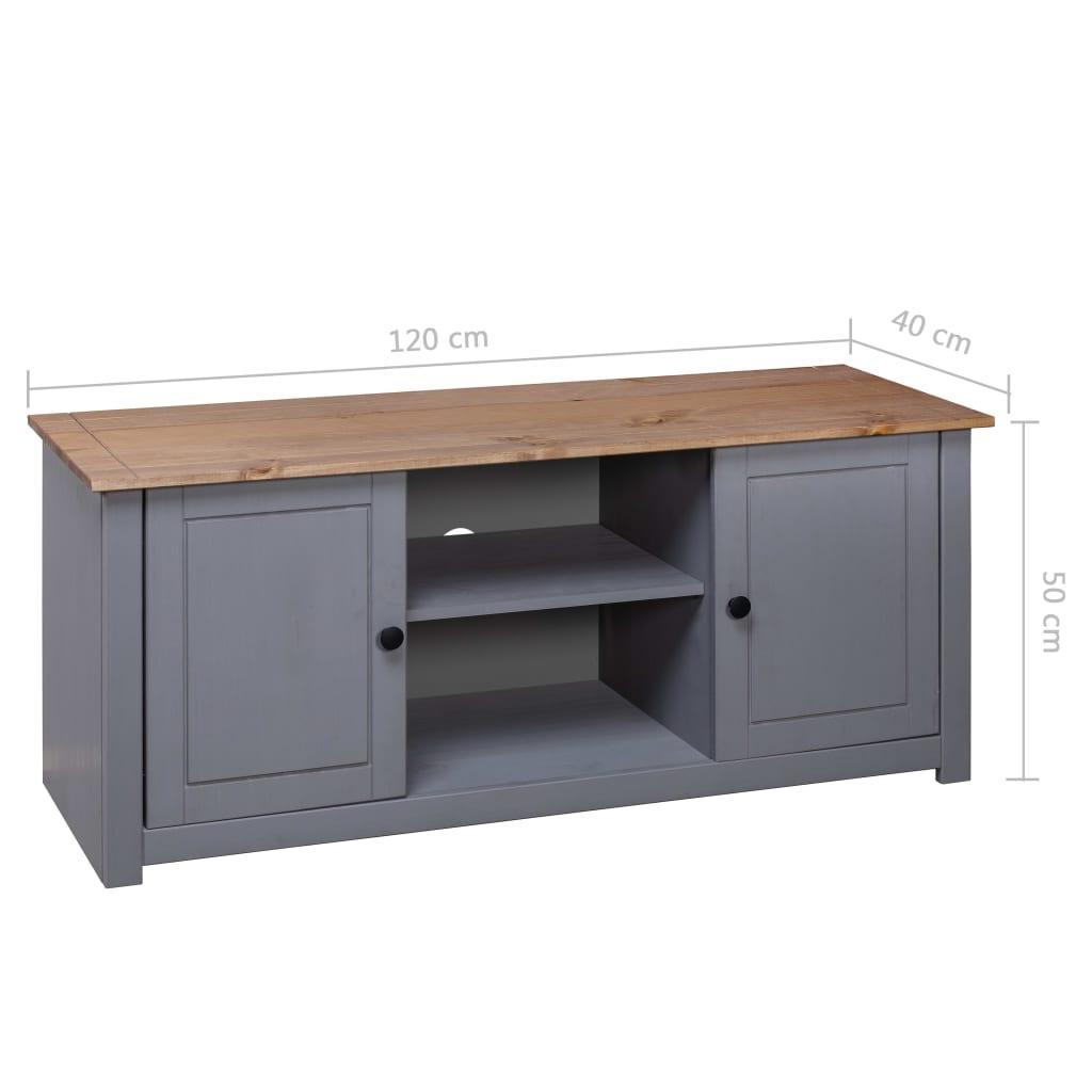 Tv Cabinet Grey 120x40x50 Cm Solid Pine Wood Panama Range - John Cootes