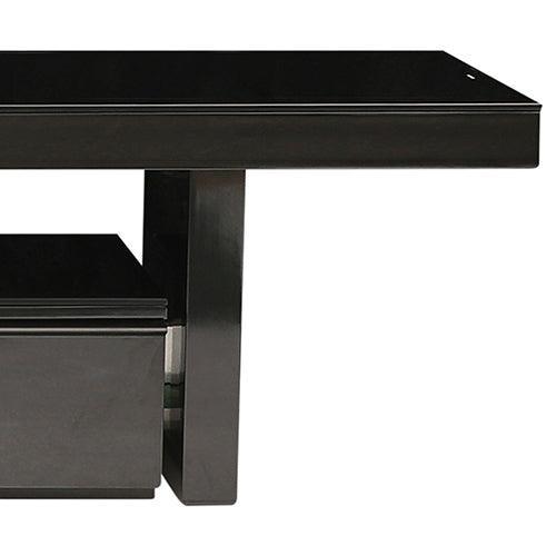 TV Cabinet with 3 Storage Drawers Extendable With Glossy MDF Entertainment Unit in Black Color - John Cootes