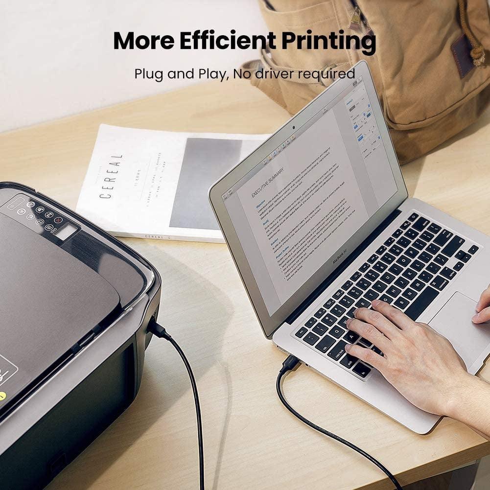 UGREEN USB 2.0 A Male to B Male Printer Cable 3m Black 10351 - John Cootes