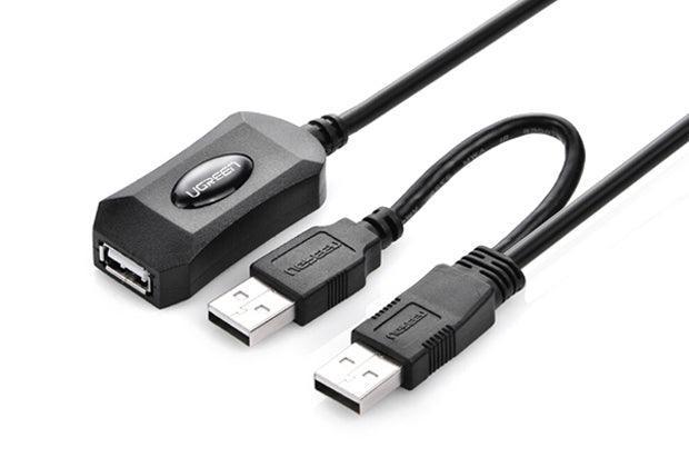 UGREEN USB 2.0 Active Extension Cable 10M with USB Power 5M (20214) - John Cootes