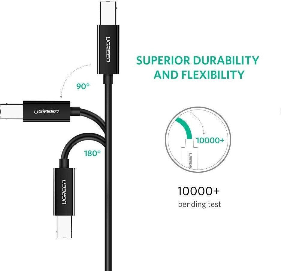 UGREEN USB-C to USB 2.0 Print Cable 2m Black 50446 - John Cootes