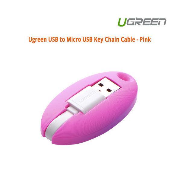 Usb Female Key Chain UGREEN USB to Micro USB Key Chain Cable - Pink (30310)