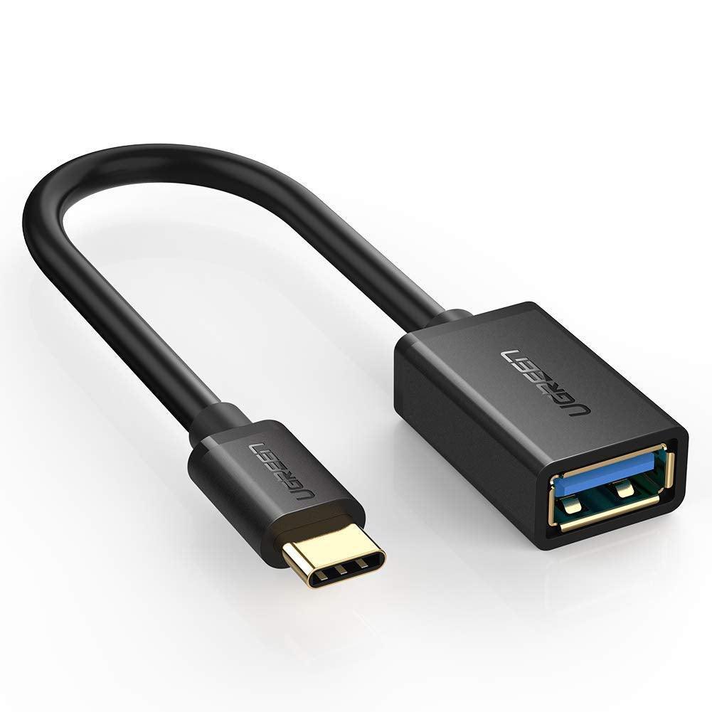 UGreen USB Type-C Male to USB 3.0 Type A Female OTG Cable 15cm - Black 30701 - John Cootes