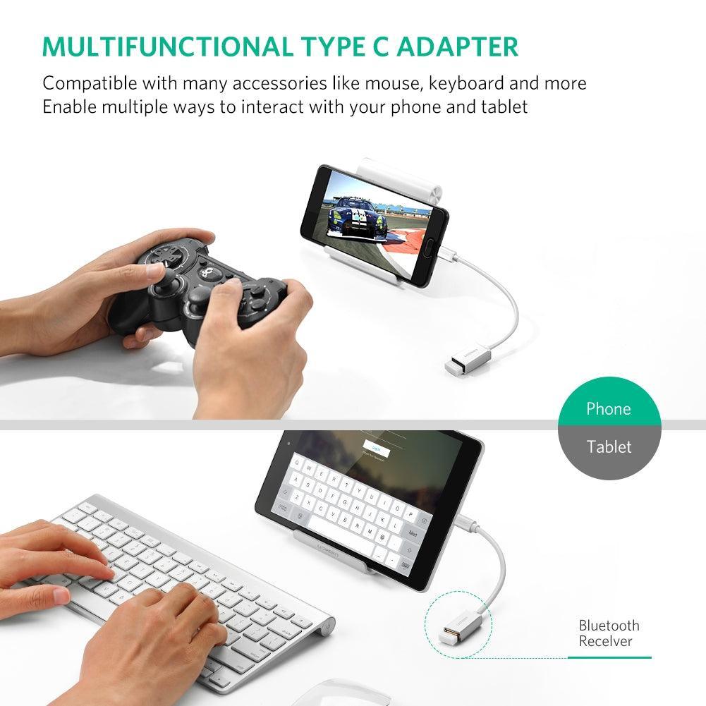 UGreen USB Type-C Male to USB 3.0 Type A Female OTG Cable 15cm - White 30702 - John Cootes