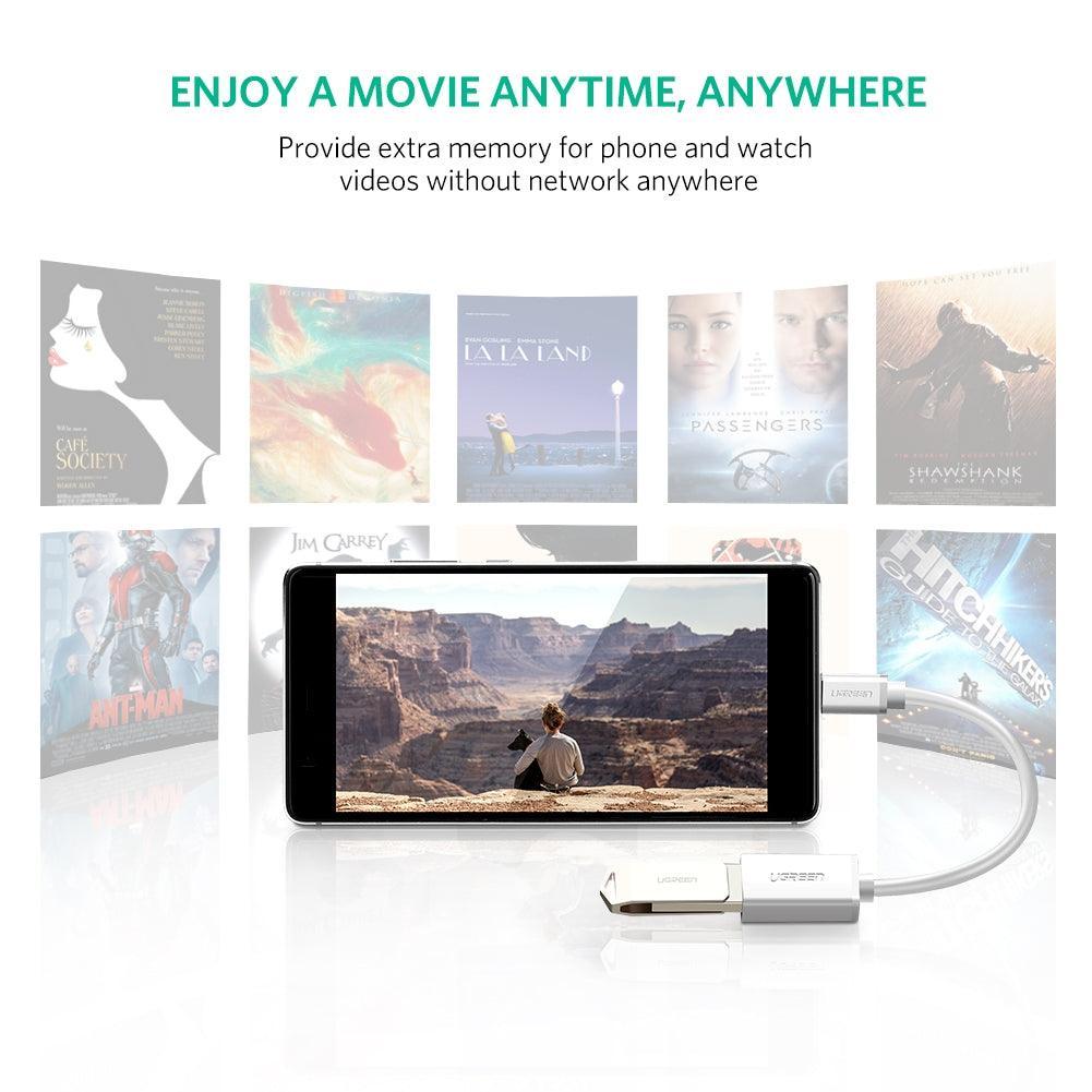 UGreen USB Type-C Male to USB 3.0 Type A Female OTG Cable 15cm - White 30702 - John Cootes
