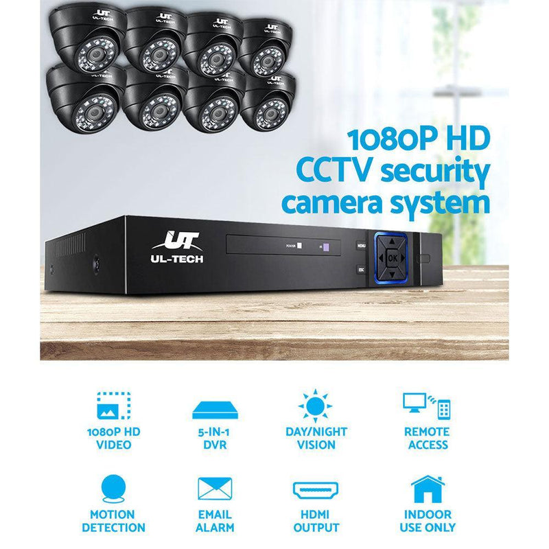 UL-tech 1080P CCTV Security Camera 8CH Dome DVR - John Cootes