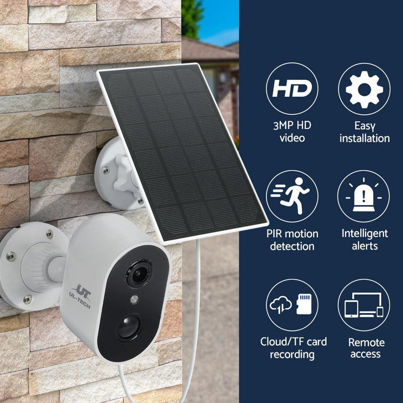 UL-tech 1080P Wireless Security IP Camera Rechargeable Outdoor CCTV Solar Panel - John Cootes