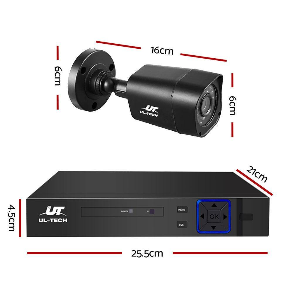 UL-TECH 4CH 5 IN 1 DVR CCTV Security System Video Recorder 4 Cameras 1080P HDMI Black - John Cootes